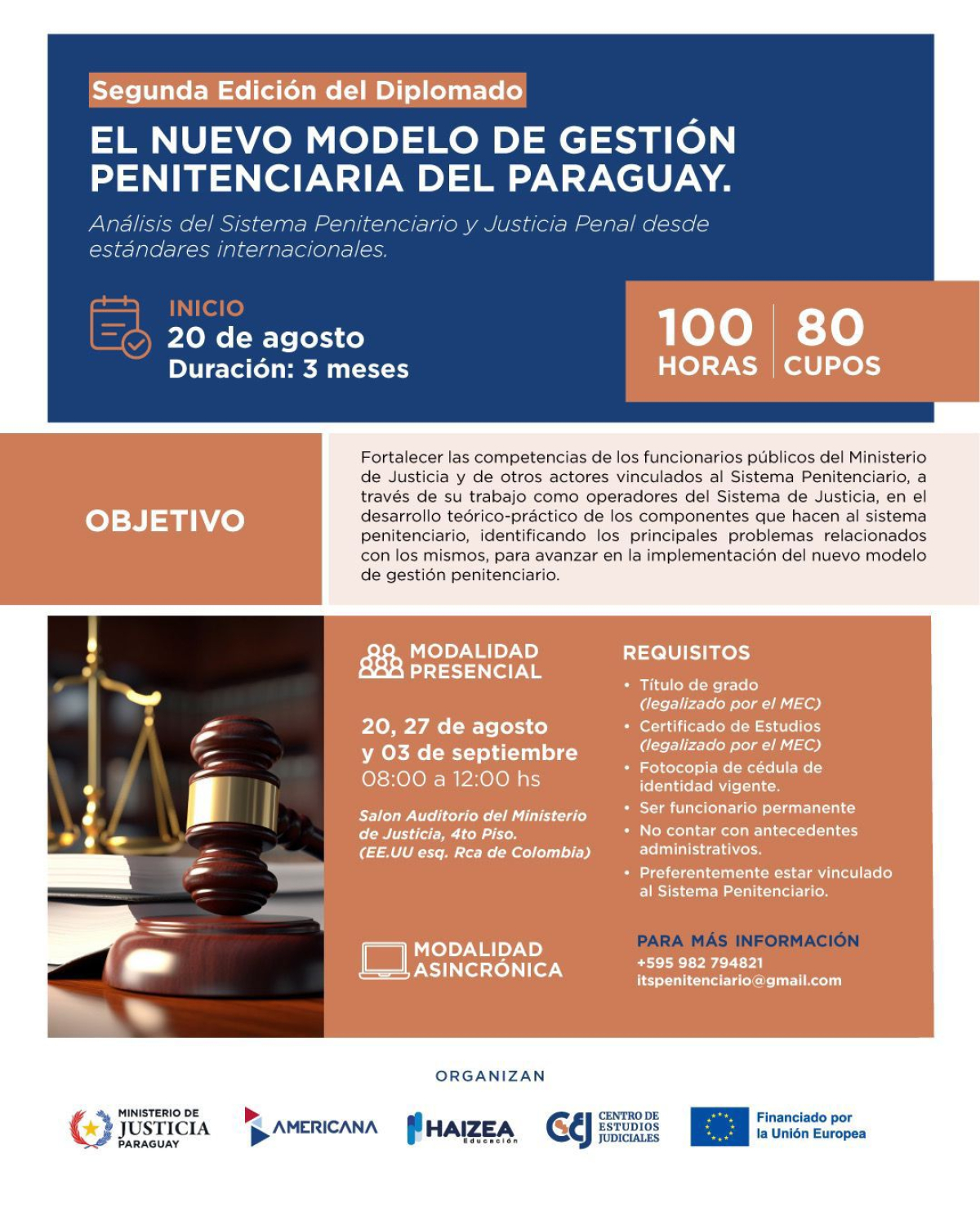 Nuevo modelo penitenciario: diplomado analiza desafíos y estándares internacionales